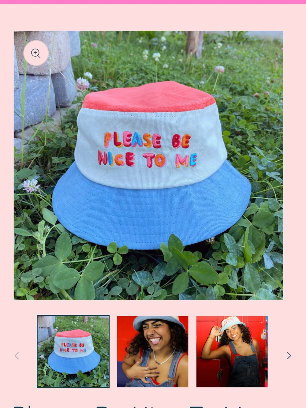 Please Be Nice To Me Colorblock Bucket Hat